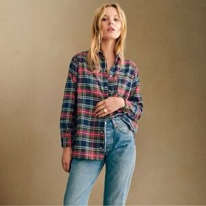 Sezane Max Flannel Plaid Shirt